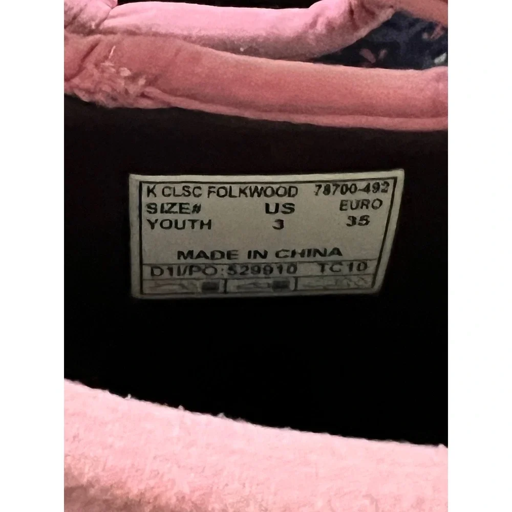 Bogs Classic Folkwood Waterproof Insulated Boots Navy Pink Youth 3 Women 5